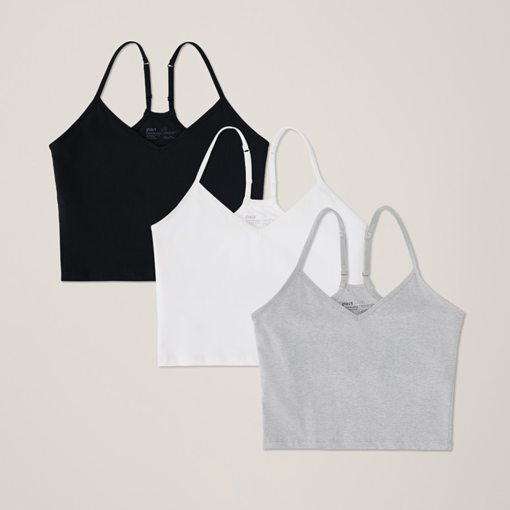 PACT Everyday Shelf Bra Cropped Cami / Brami Set, XS
